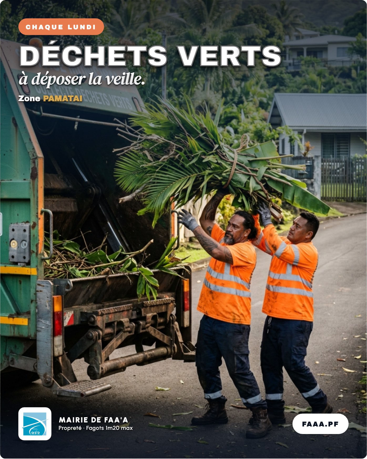 Mairie Faa'a : dechets verts Pamatai