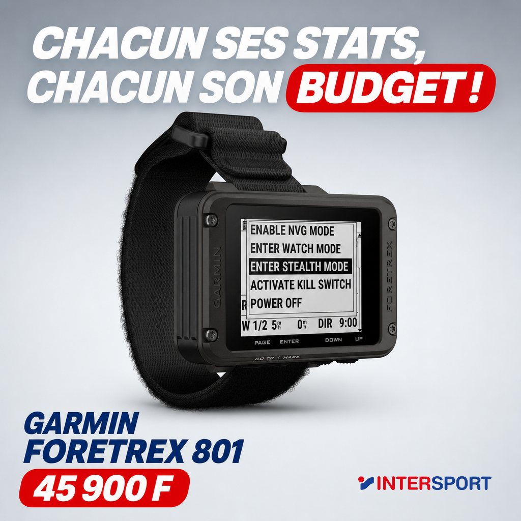 Intersport : Garmin Foretrex 801 45 900 F packshot studio