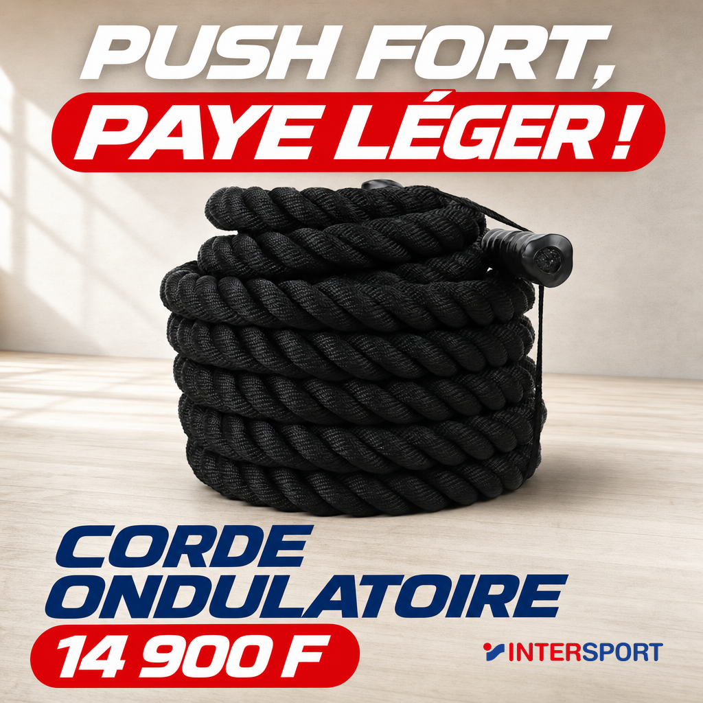 Intersport : Corde Ondulatoire battle rope 14 900 F packshot